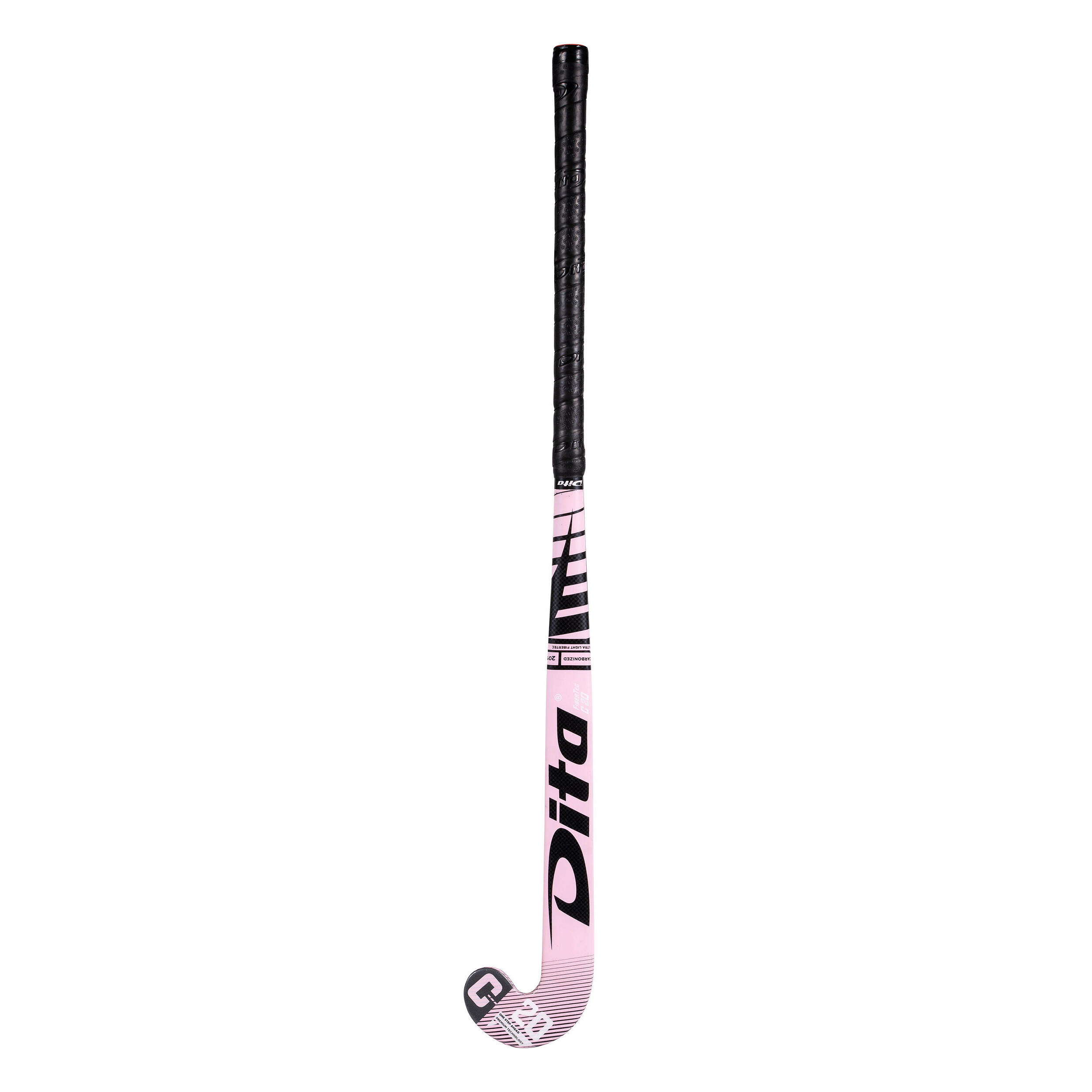 Stick de hockey ado 20% carbone midbow Fibertec C20 Rose 5/8