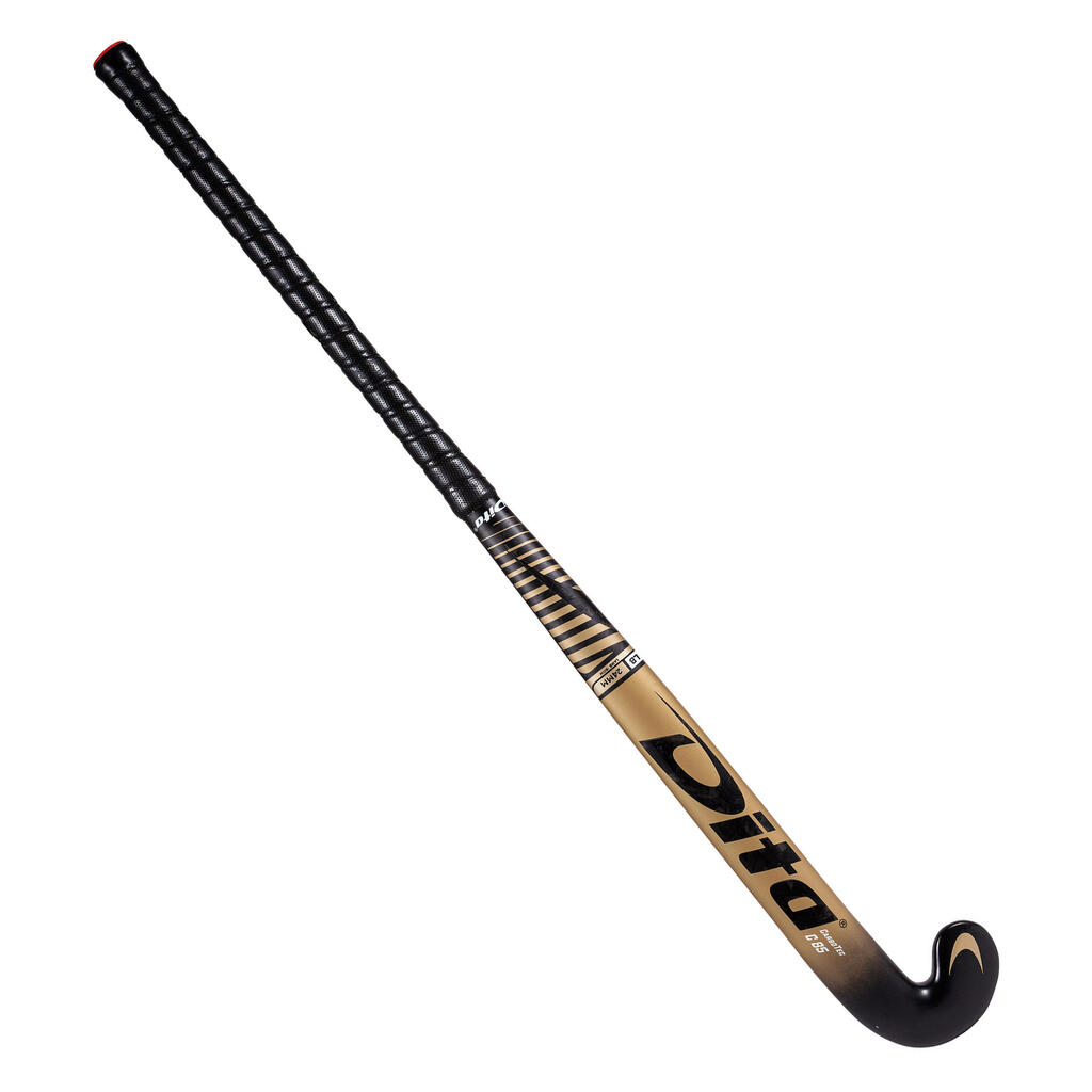 Adult Advanced 85 % Carbon Low Bow Field Hockey Stick CarboTec C85 - Gold/Black