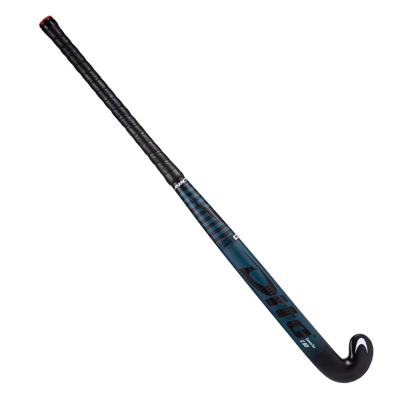 Hockeystick voor gevorderde volwassenen mid bow 60% carbon CompoTec C60 donkerturquoise