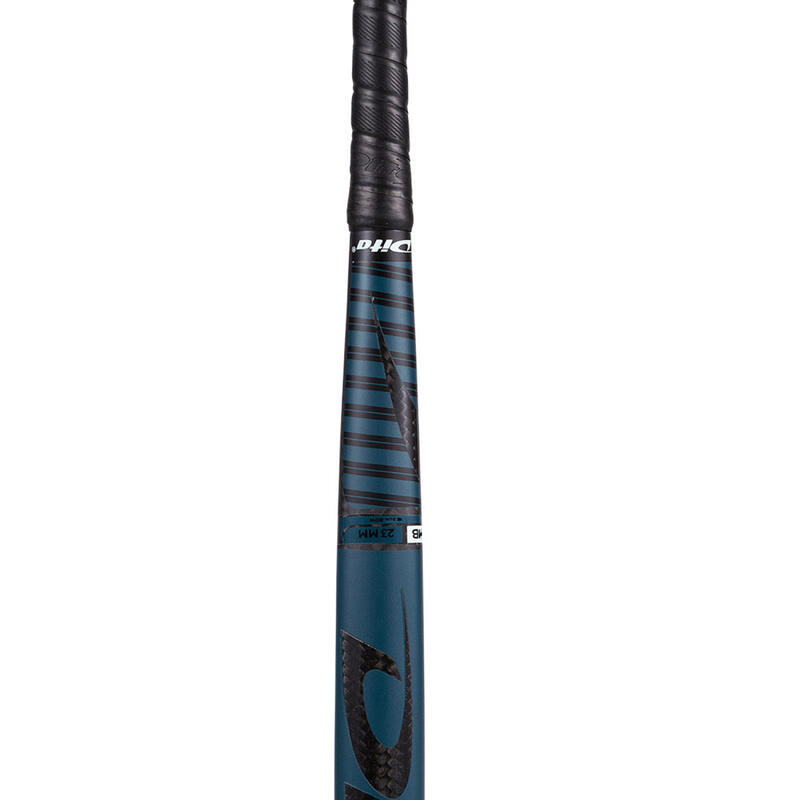 Hockeystick voor gevorderde volwassenen mid bow 60% carbon CompoTec C60 donkerturquoise