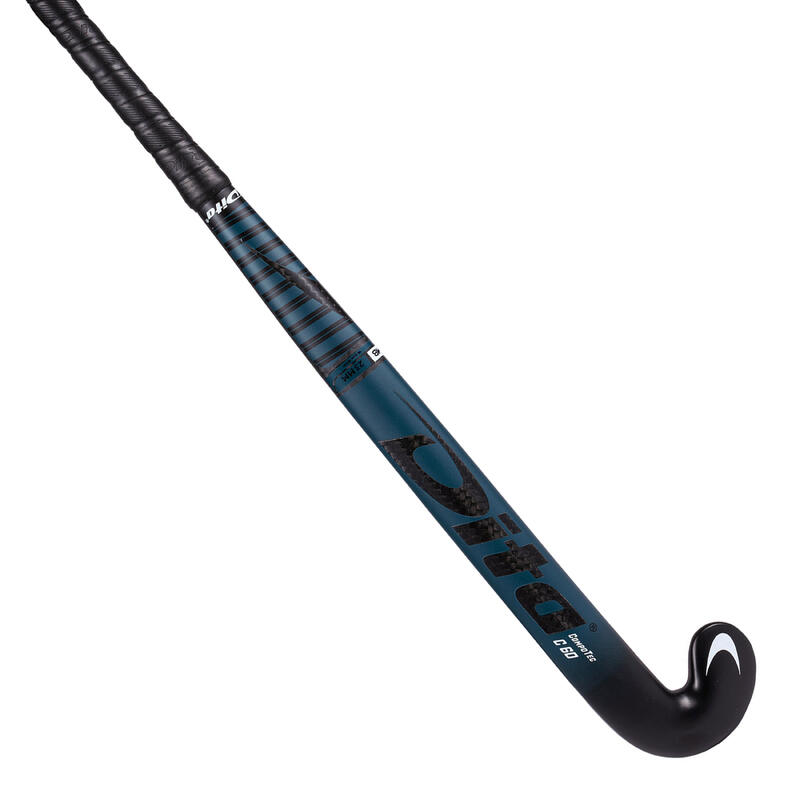 Hockeystick voor gevorderde volwassenen mid bow 60% carbon CompoTec C60 donkerturquoise