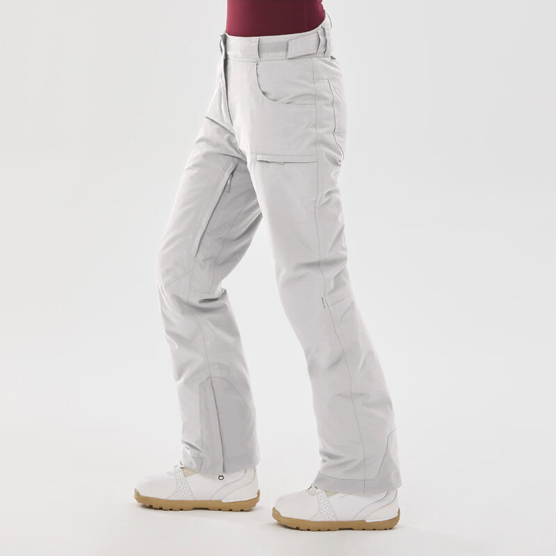 Pantaloni snowboard donna SNB500 bianchi