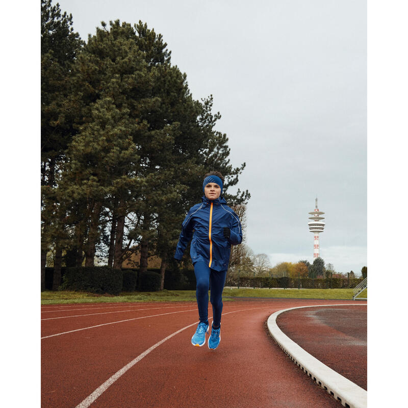 Laufjacke Kinder wasserdicht - Rain blau/orange 