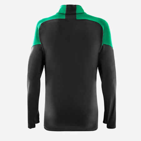 Futbolo džemperis su pusiniu užtrauktuku „Viralto Club“, anglies pilkas, žalias