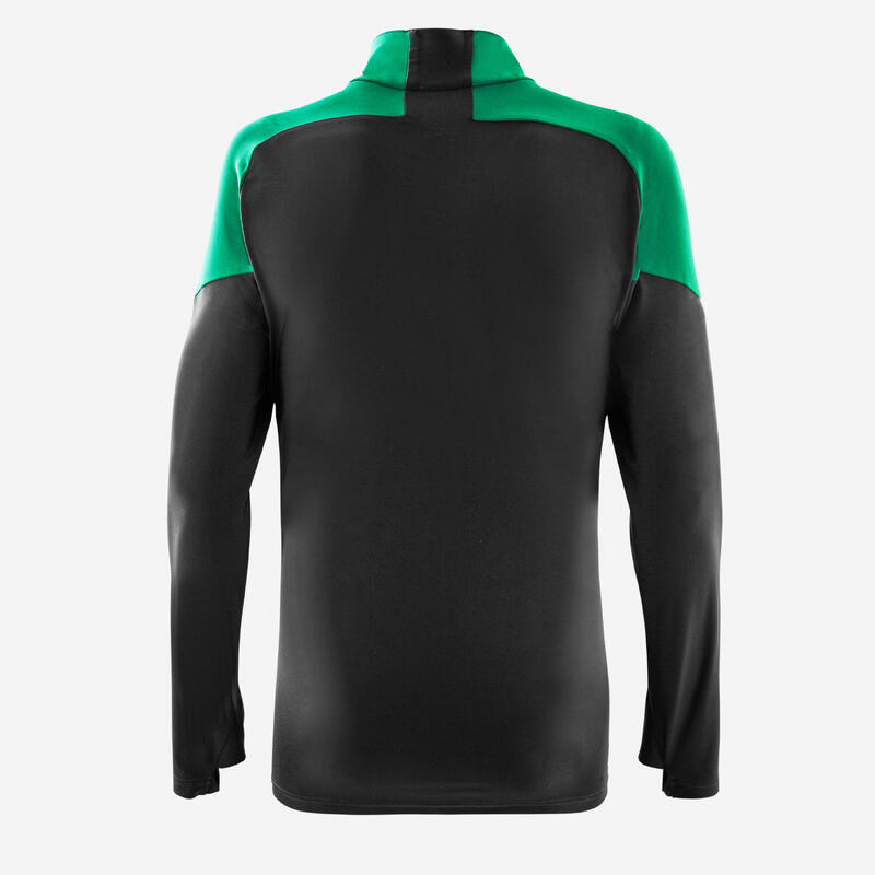 Sweatshirt de Futebol Meio Fecho VIRALTO CLUB Cinzento Carbono/Verde