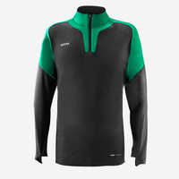 Sweat de football 1/2 zip VIRALTO CLUB gris carbone et vert