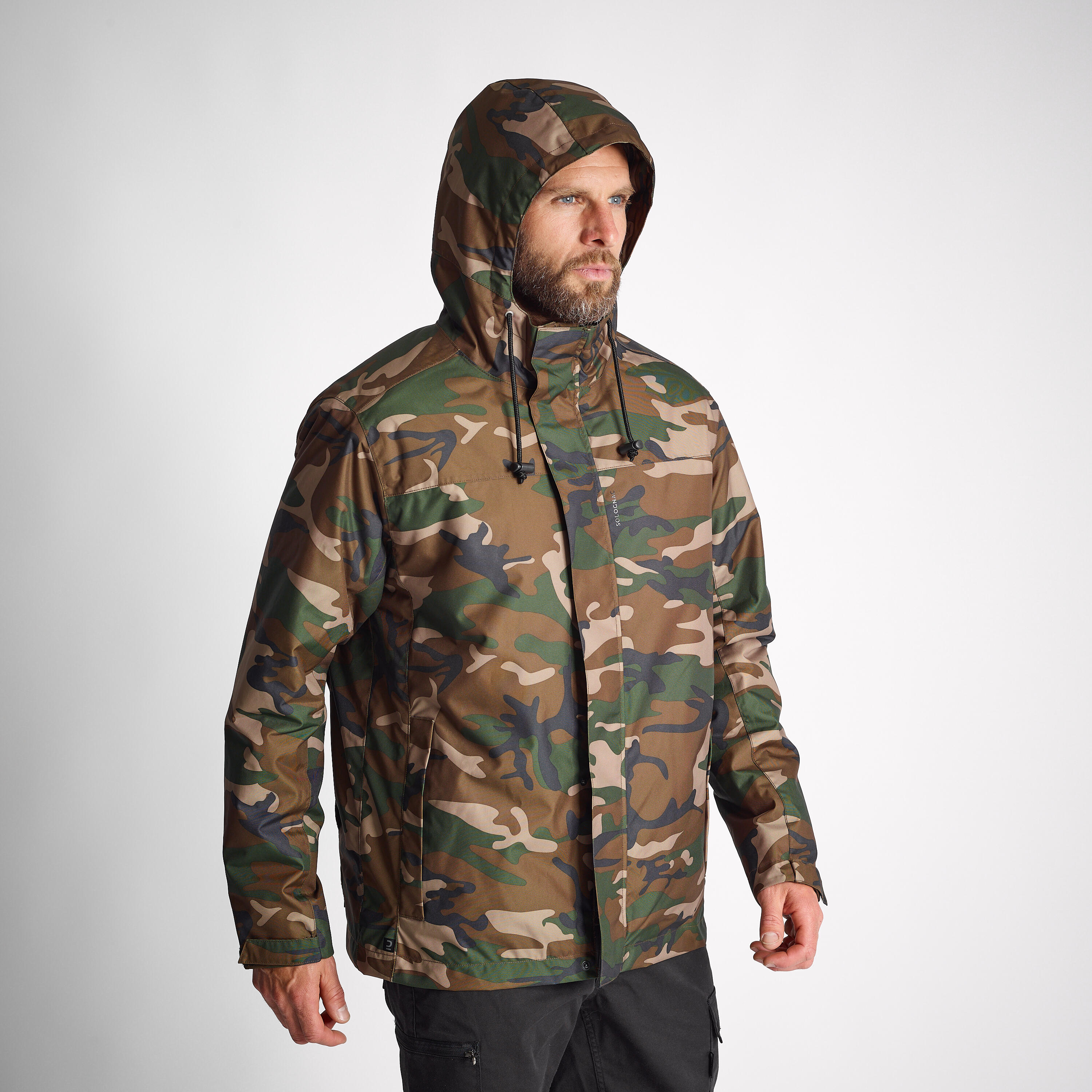 WARM WATERPROOF JACKET 100 CAMO WOODLAND 10/10