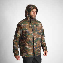 WARM WATERPROOF JACKET 100 CAMO WOODLAND