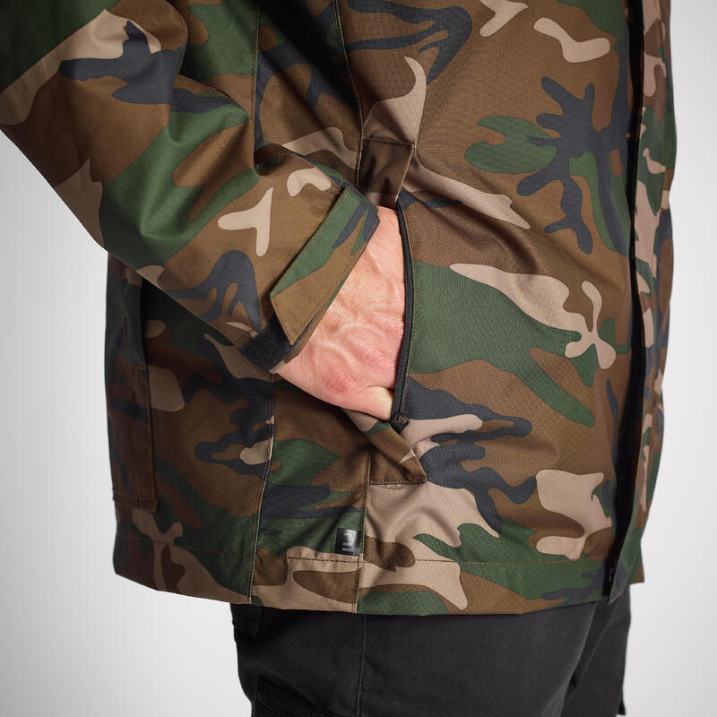 GEACĂ IMPERMEABILĂ CĂLDUROASĂ 100 CAMUFLAJ WOODLAND