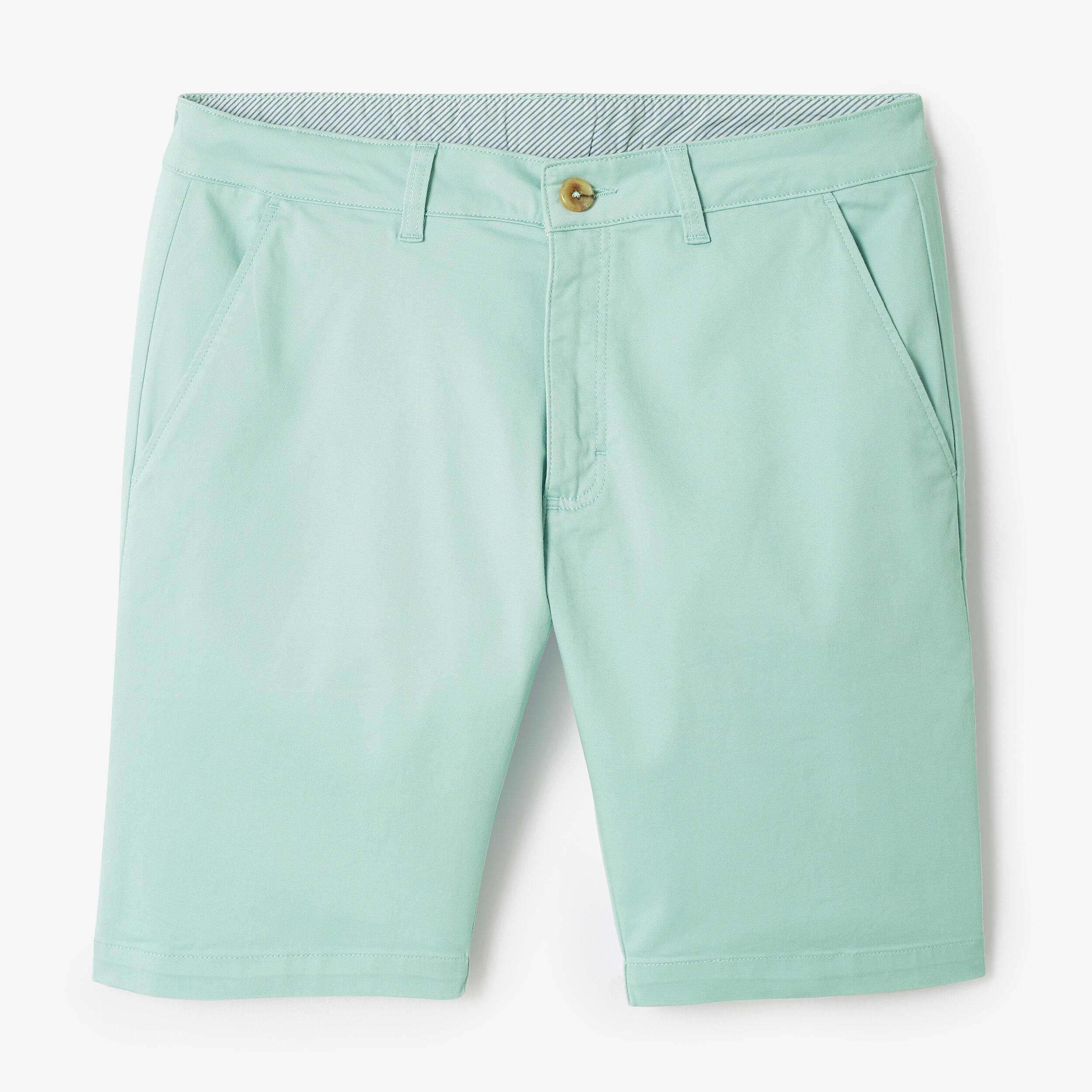 Men's golf cotton chino shorts, MW500 pale green