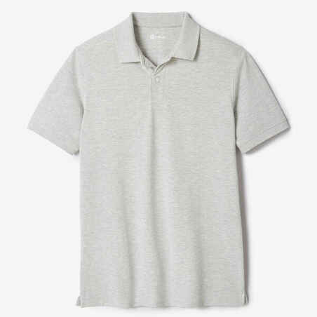 Men’s golf cotton short-sleeved polo shirt - MW500 Light grey