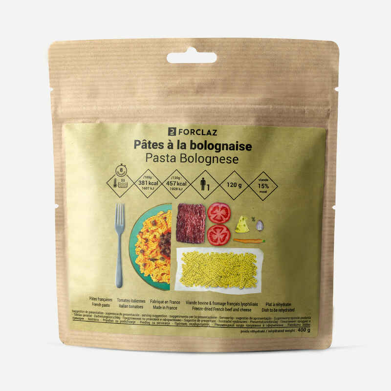 Trekkingnahrung Bergtrekking Pasta Bolognese gefriergetrocknet 120 g