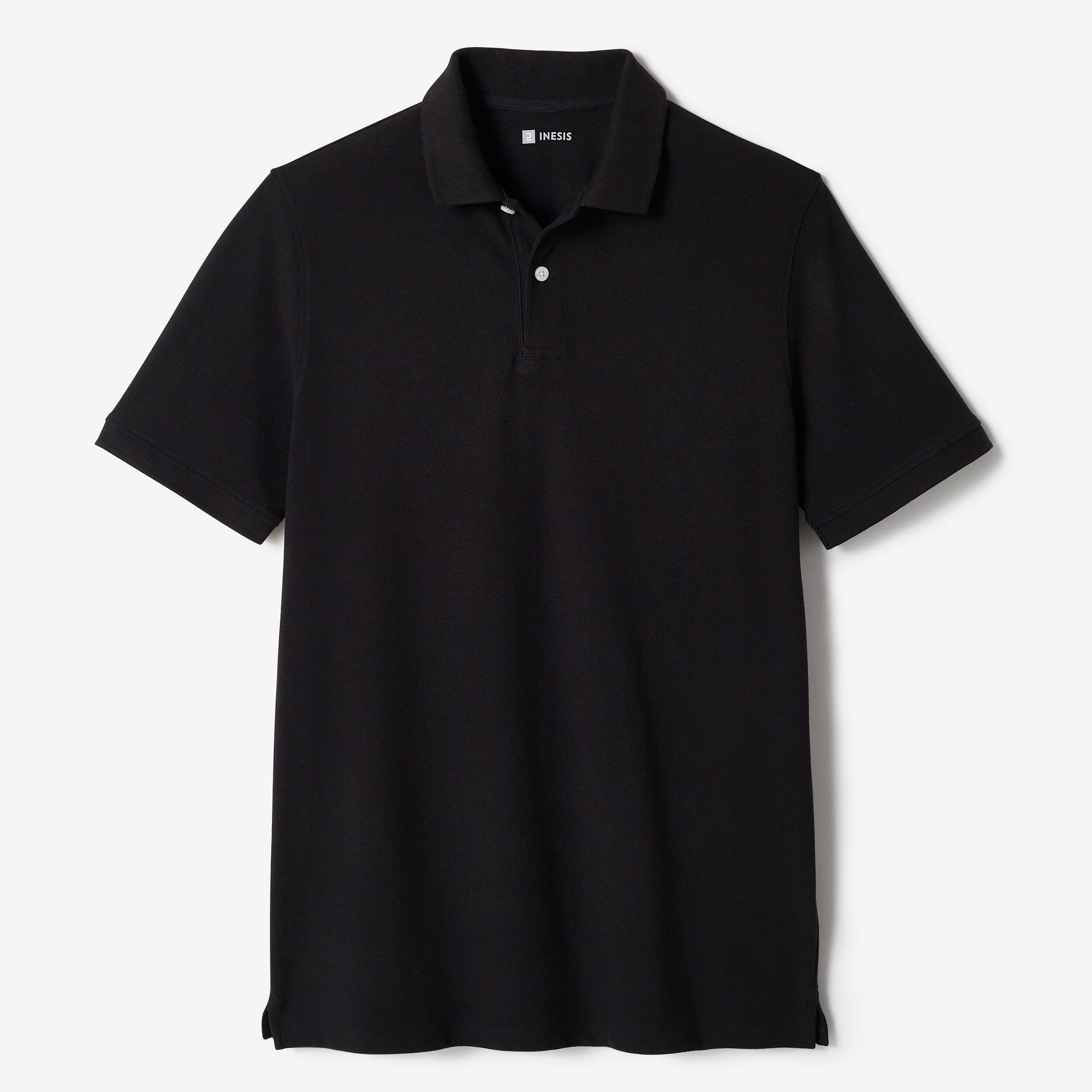Men's golf cotton and polyester short-sleeved polo shirt - MW500 black