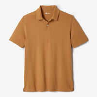 Men’s golf cotton short-sleeved polo shirt - MW500 Hazelnut