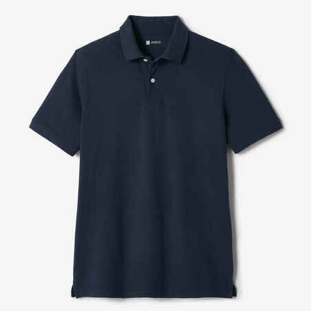 Men's golf cotton short-sleeved polo shirt - MW500 Navy blue