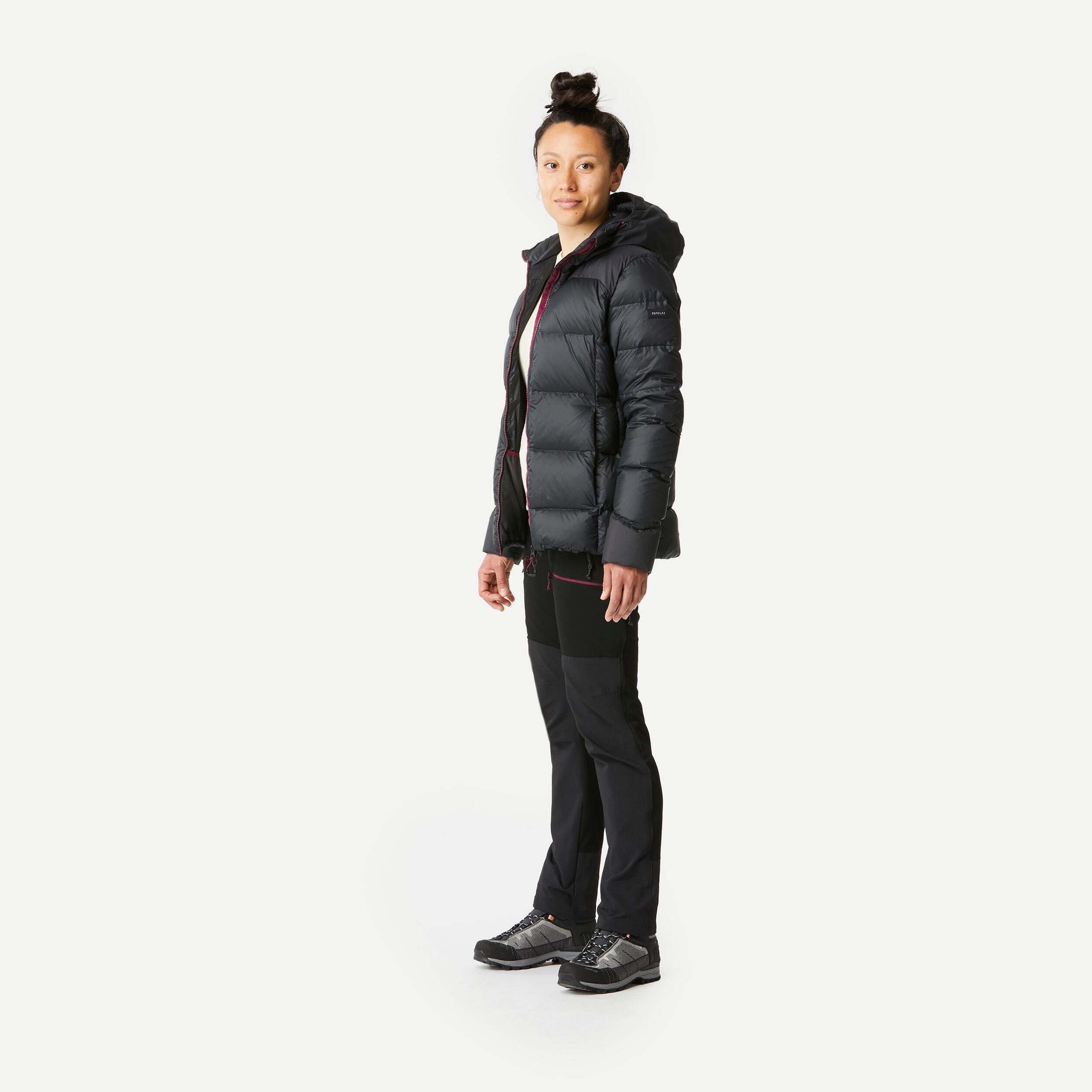 Women's Down Winter Jacket - MT 900 Black - Carbon grey - Forclaz -  Decathlon