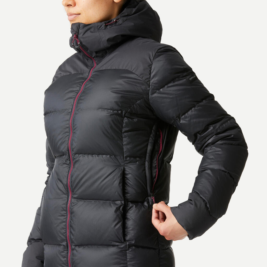 Chaqueta de plumón con capucha de trekking para Mujer Forclaz MT900 negro