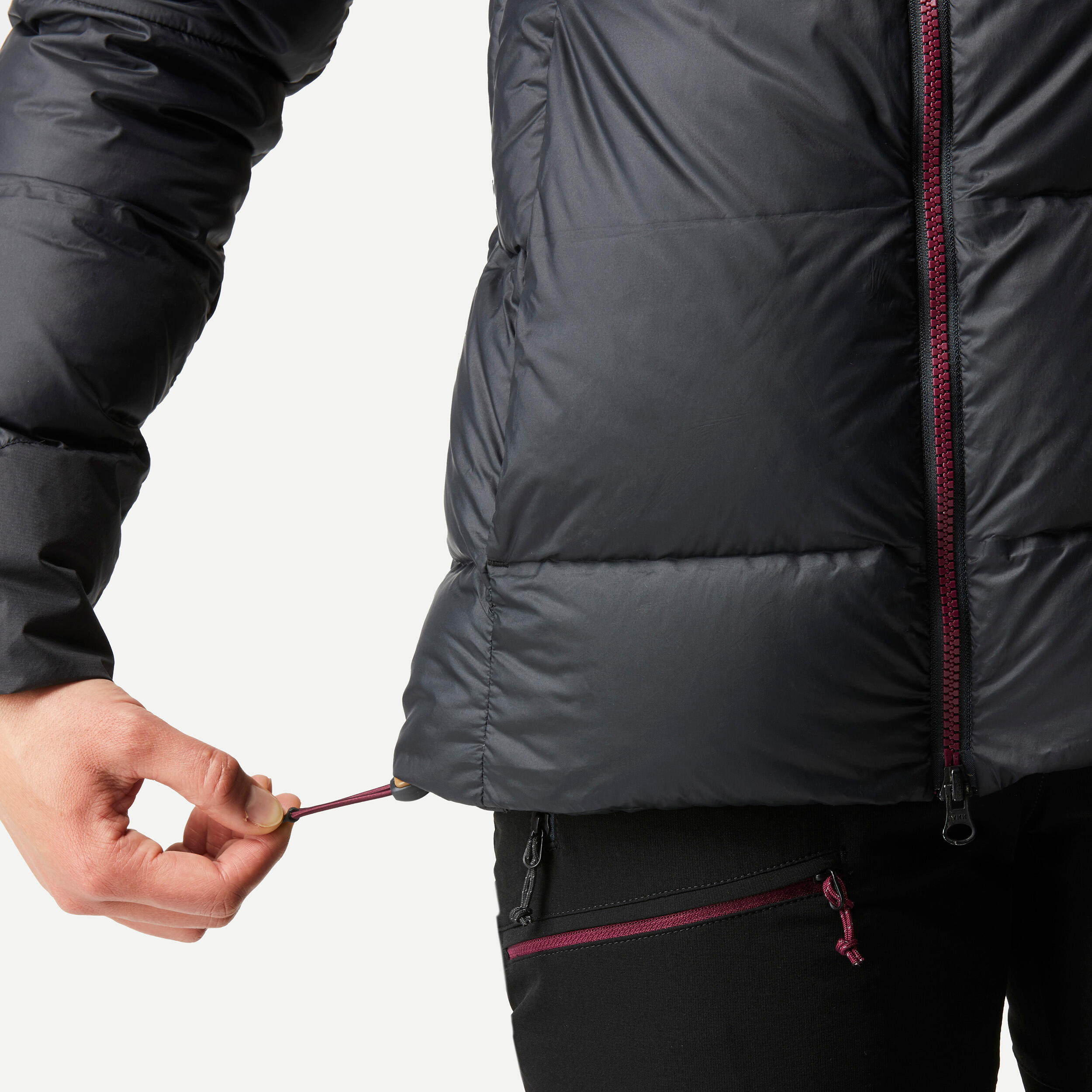 Women’s Down Winter Jacket - MT 900 Black - Carbon grey - Forclaz ...