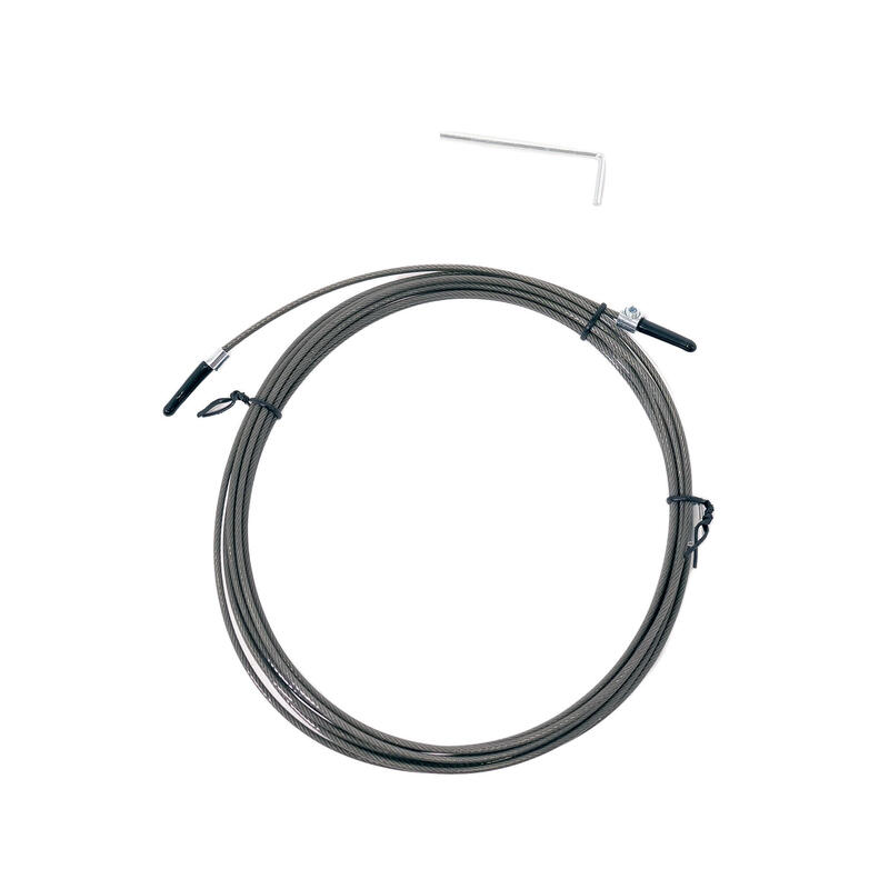 Velites I Cable de Repuesto para Comba de Saltar de Crosstraining, Fitness  y Boxeo, PVC Plata y Acero de 1,8 mm