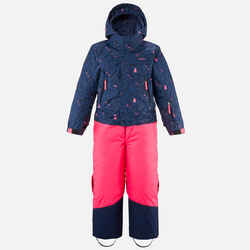 Kids’ Warm and Waterproof Ski Suit PNF 500 - Pink and Blue