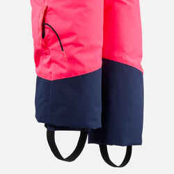 Παιδική ζεστή και αδιάβροχη ολόσωμη στολή σκι PNF 500 - Ροζ και μπλε