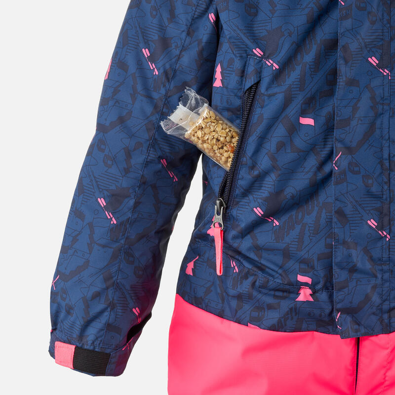 Combinaison de ski enfant chaude et imperméable PNF 500 - Rose et bleue