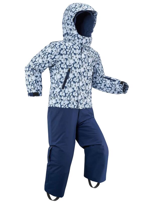 Kids’ Warm and Waterproof Ski Suit PNF 500 - Penguins