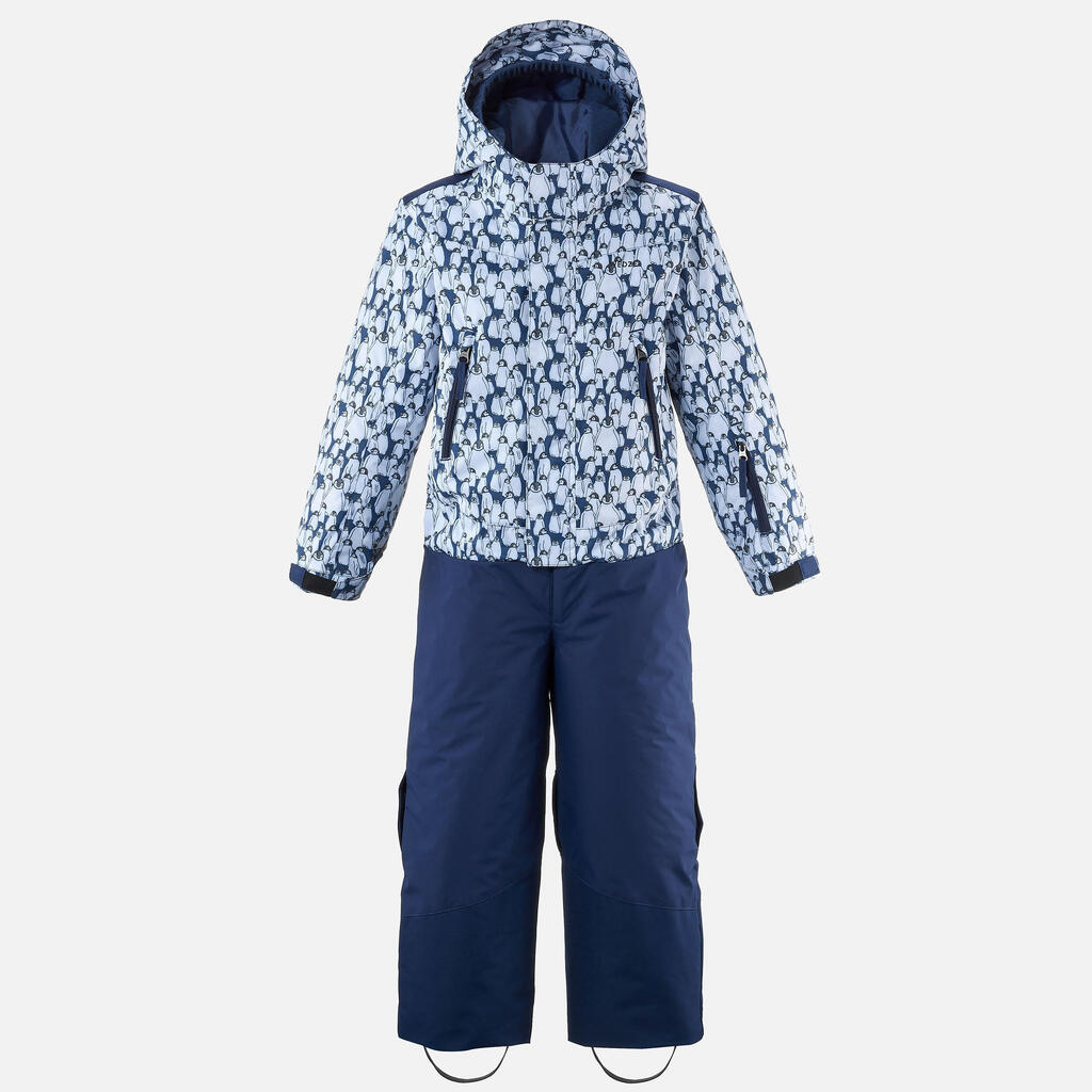 Kids’ Warm and Waterproof Ski Suit PNF 500 - Penguins