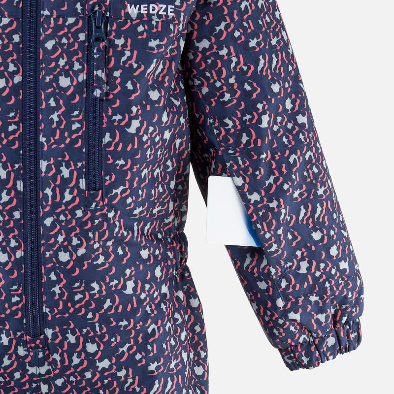 Kids’ Warm and Waterproof Ski Suit - 100 Leopard