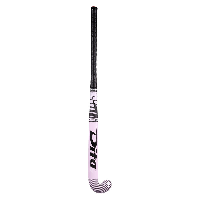 Hockeystick voor gevorderde volwassenen low bow 40% carbon FiberTec C40 lichtroze