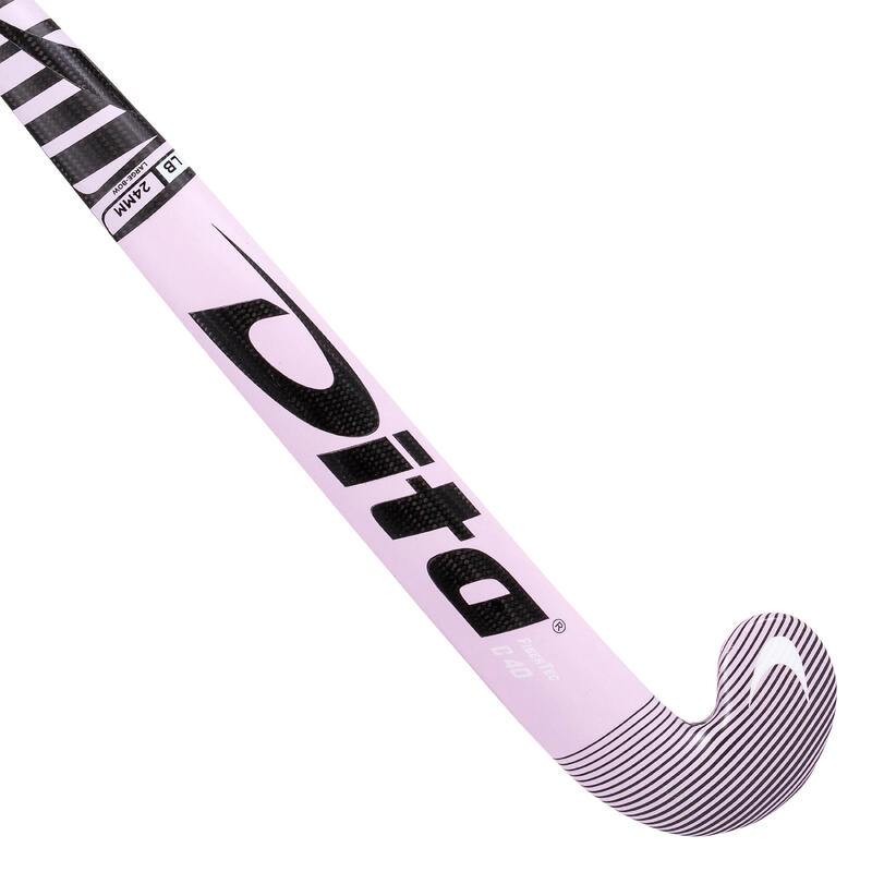 FiberTec C40 hockeystick low bow 40% carbon lichtroze