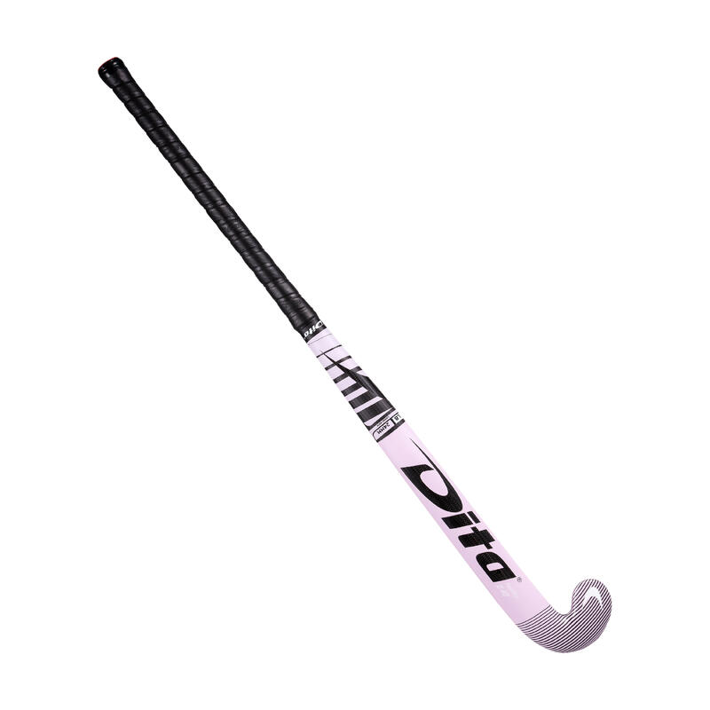 Hockeystick voor gevorderde volwassenen low bow 40% carbon FiberTec C40 lichtroze