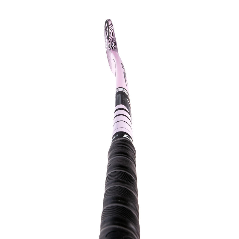 Hockeystick voor gevorderde volwassenen low bow 40% carbon FiberTec C40 lichtroze