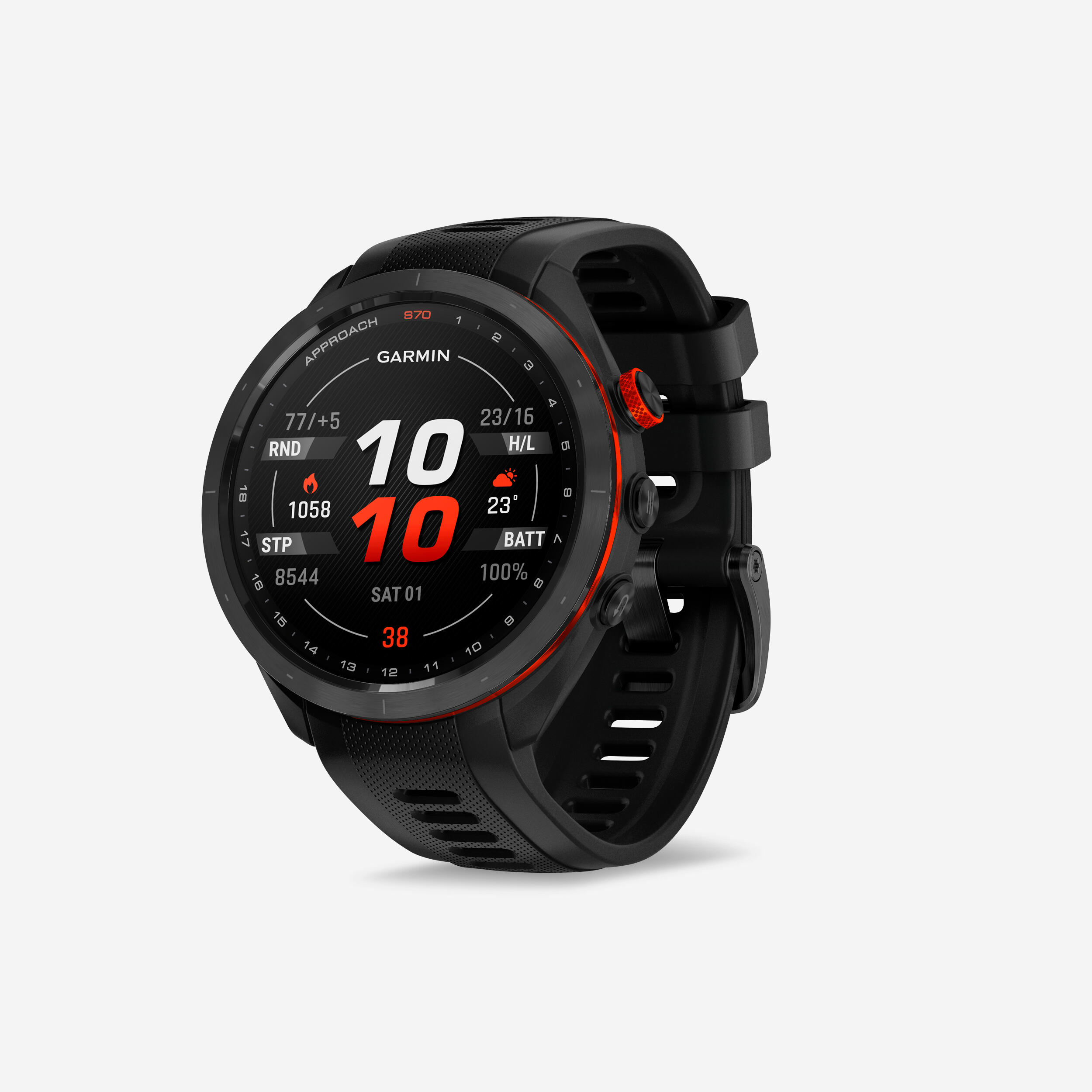 GOLF GPS WATCH 47mm - GARMIN APPROACH S70 BLACK 1/5