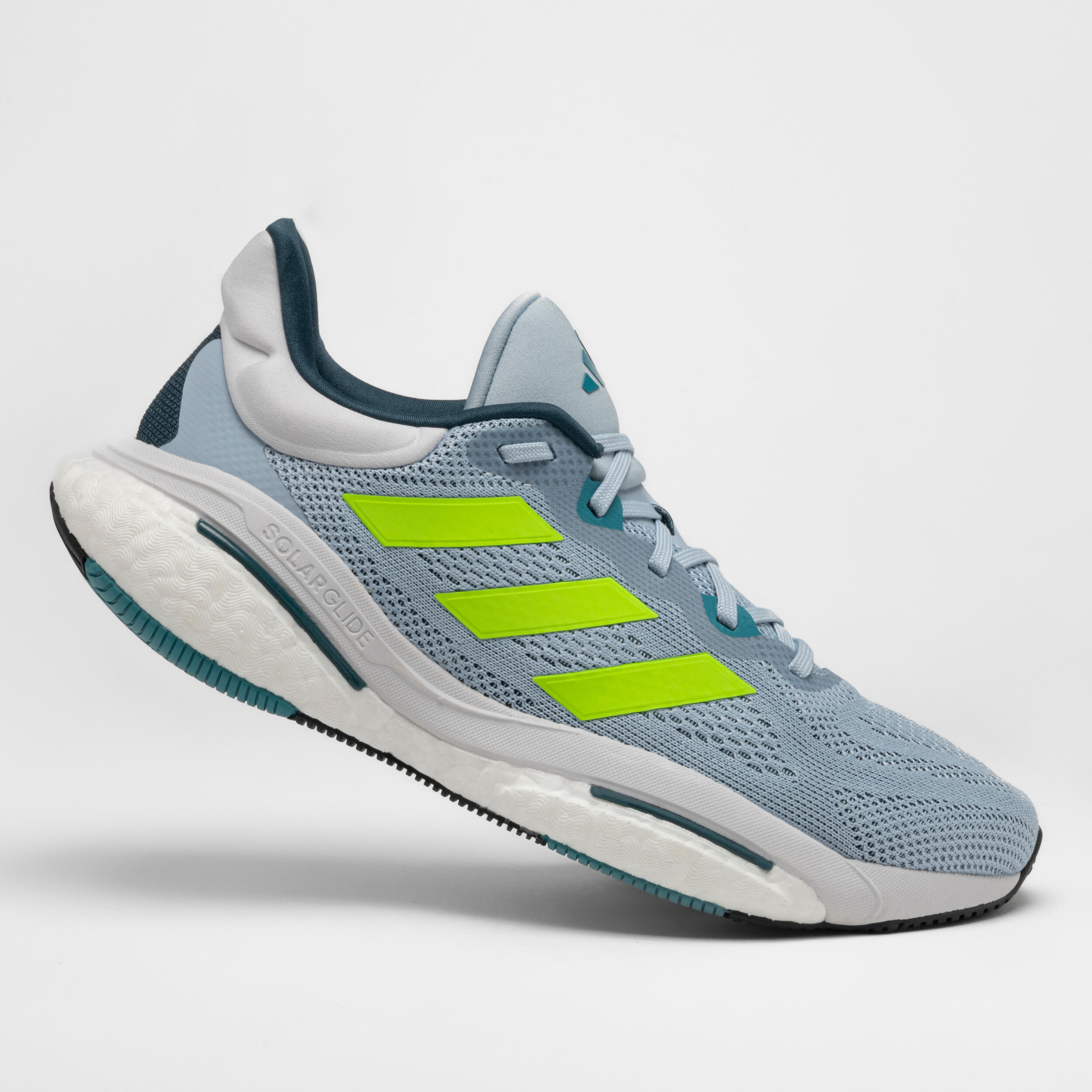 MEN'S ADIDAS SOLAR GLIDE 6 RUNNING SHOES - GREY YELLOW 2/14