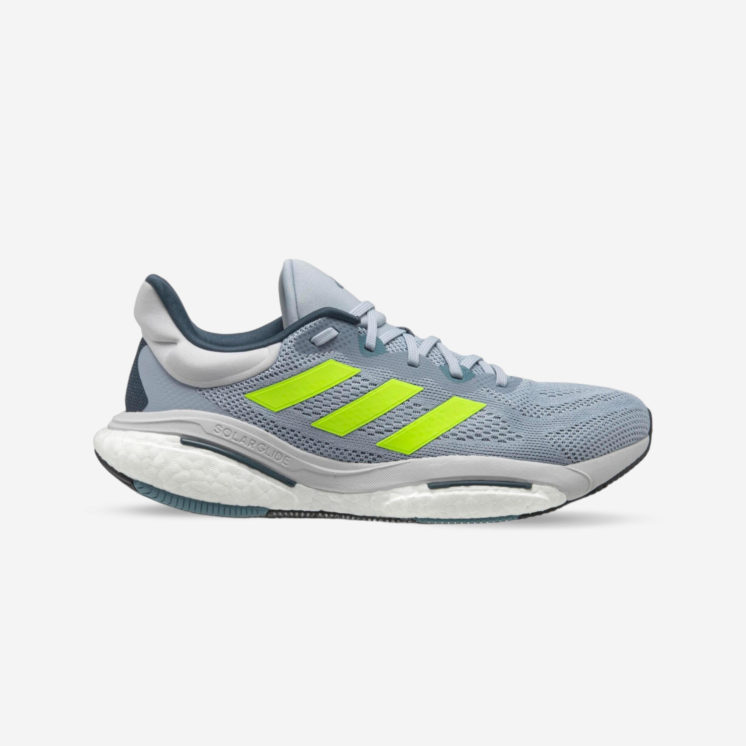 MEN'S ADIDAS SOLAR GLIDE 6 RUNNING SHOES - GREY YELLOW 1/14