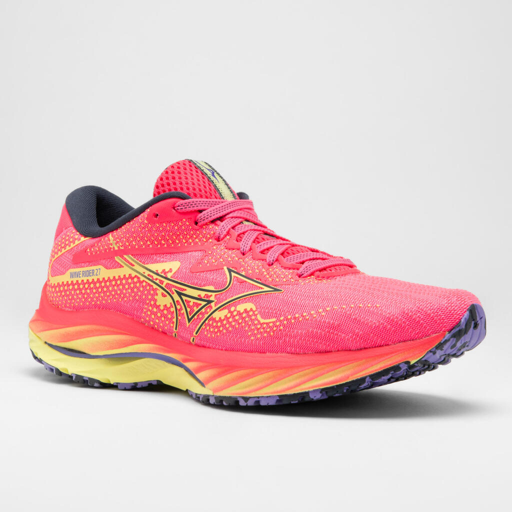 Laufschuhe Damen Mizuno - Wave Rider 27 rosa/dunkelblau/neonfarben