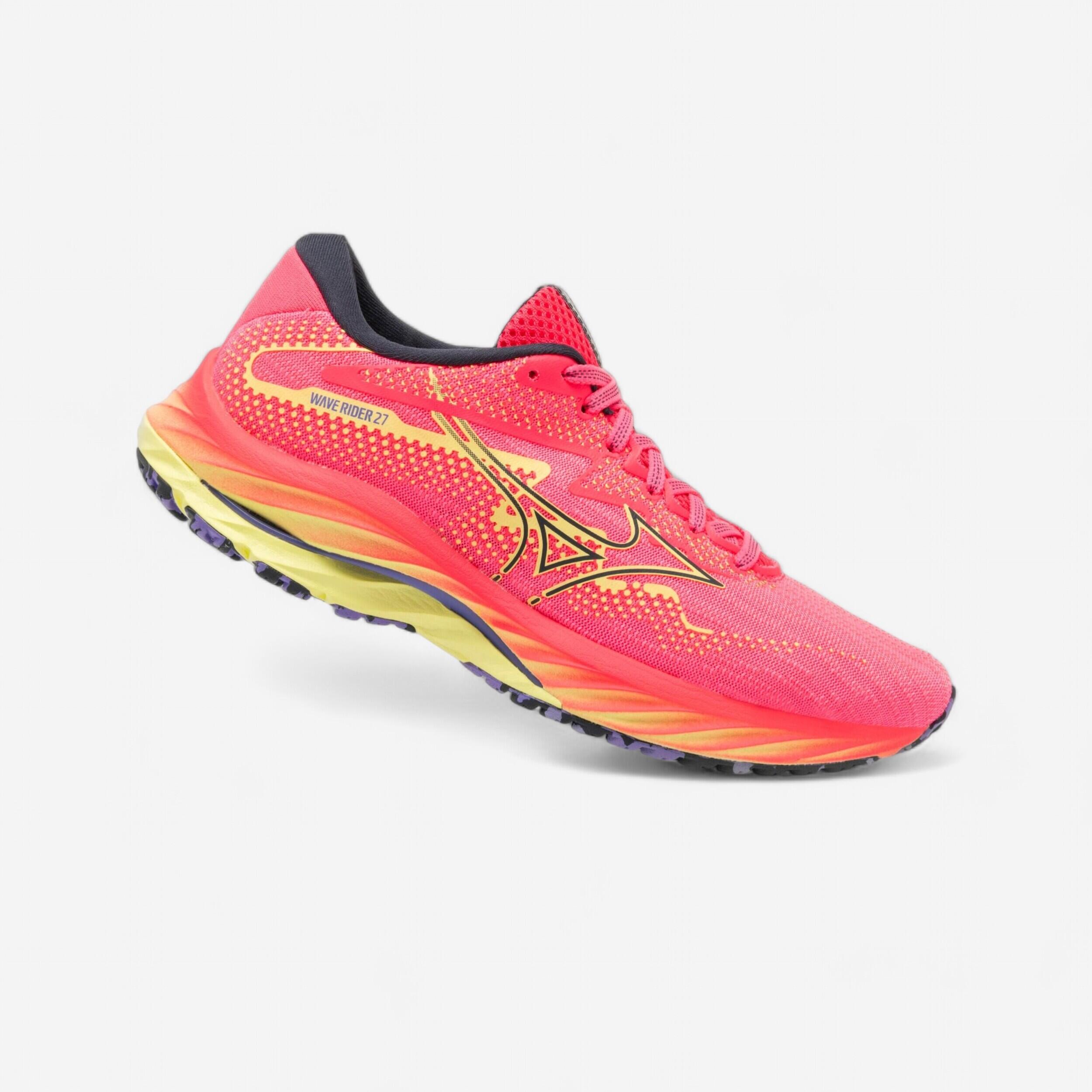 Chaussures de running femme Mizuno Wave Rider 27 rose bleu ombre luminous