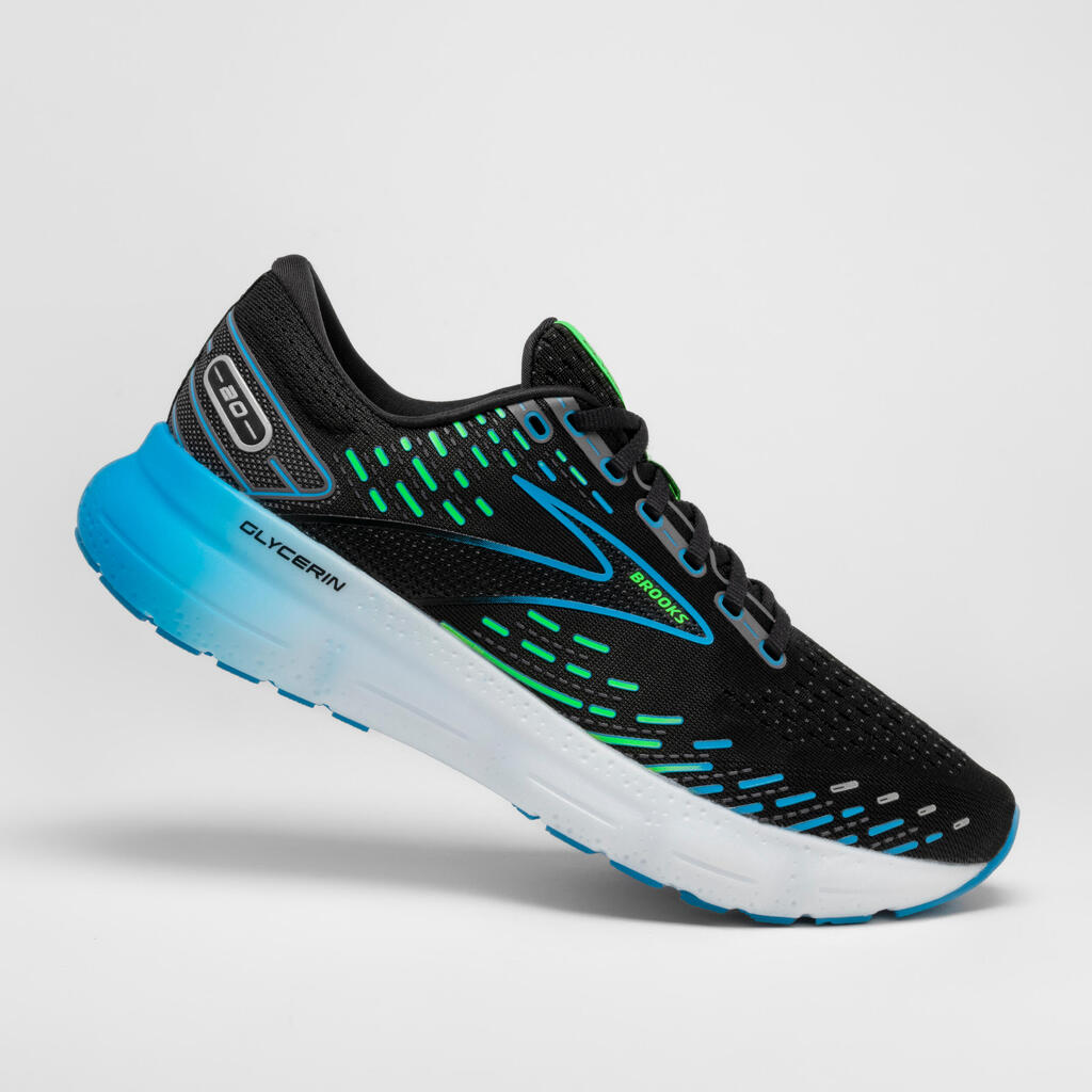 Men's Brooks Glycerin 20 Running Shoes - black blue