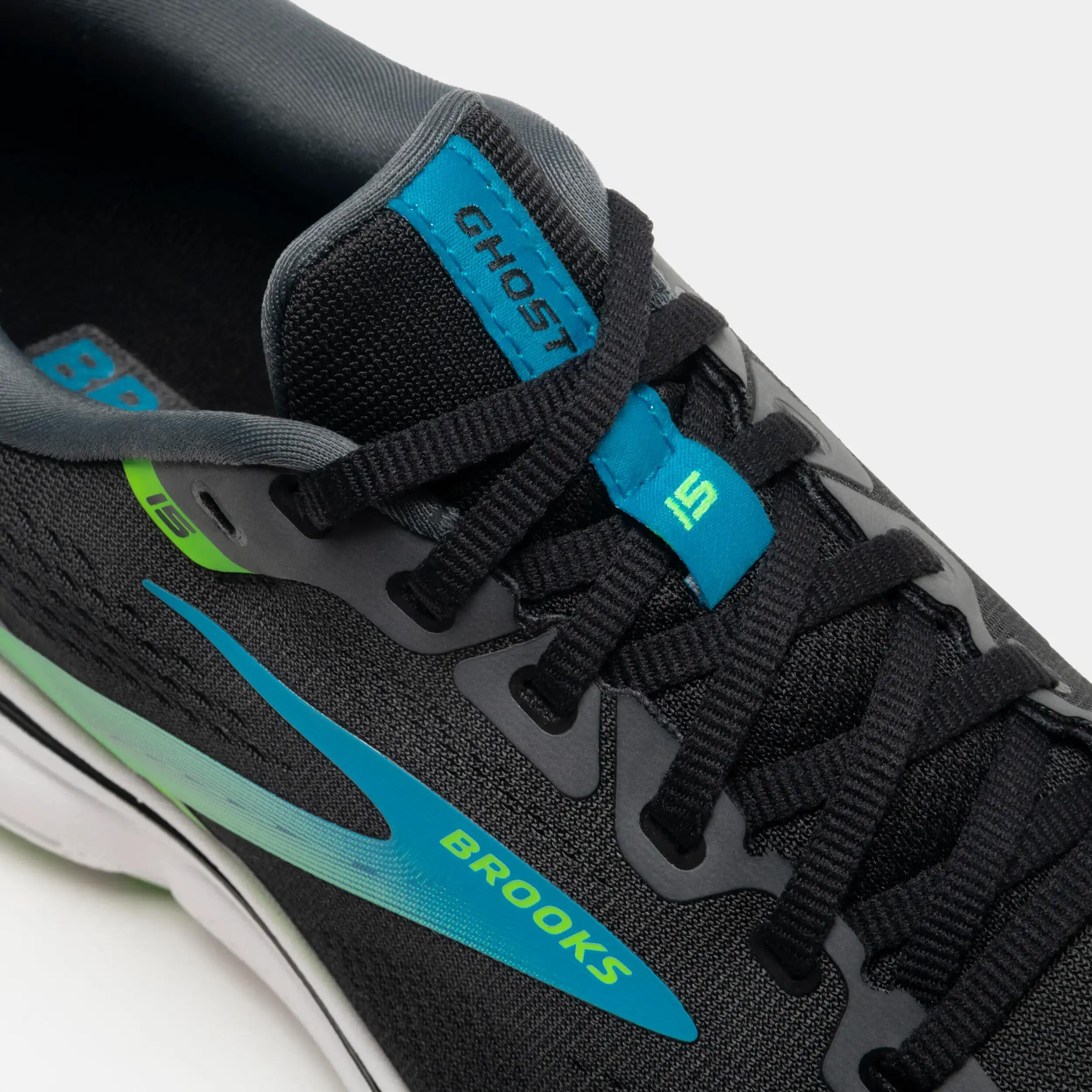 Men's Brooks Ghost 15 Running Shoes - black blue 6/7