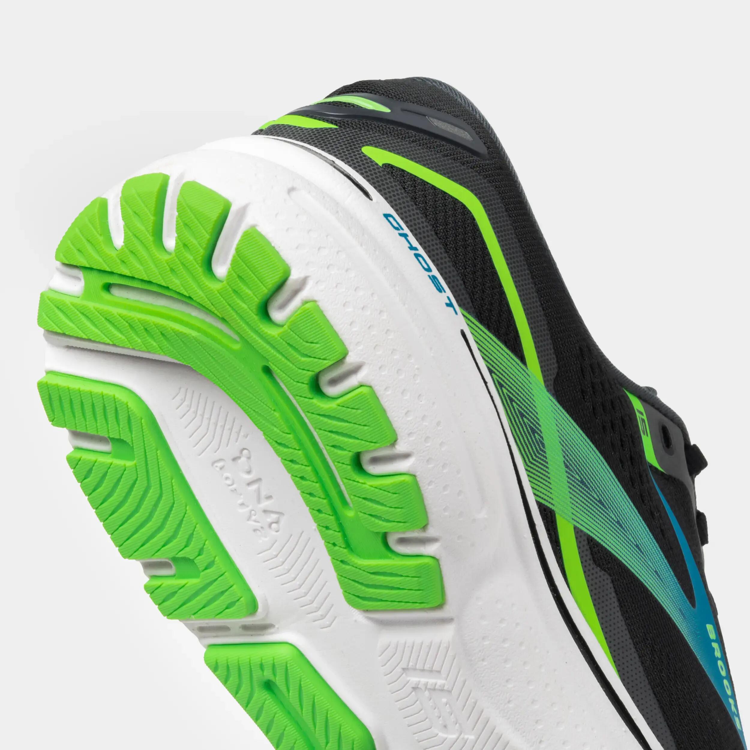Men's Brooks Ghost 15 Running Shoes - black blue 5/7