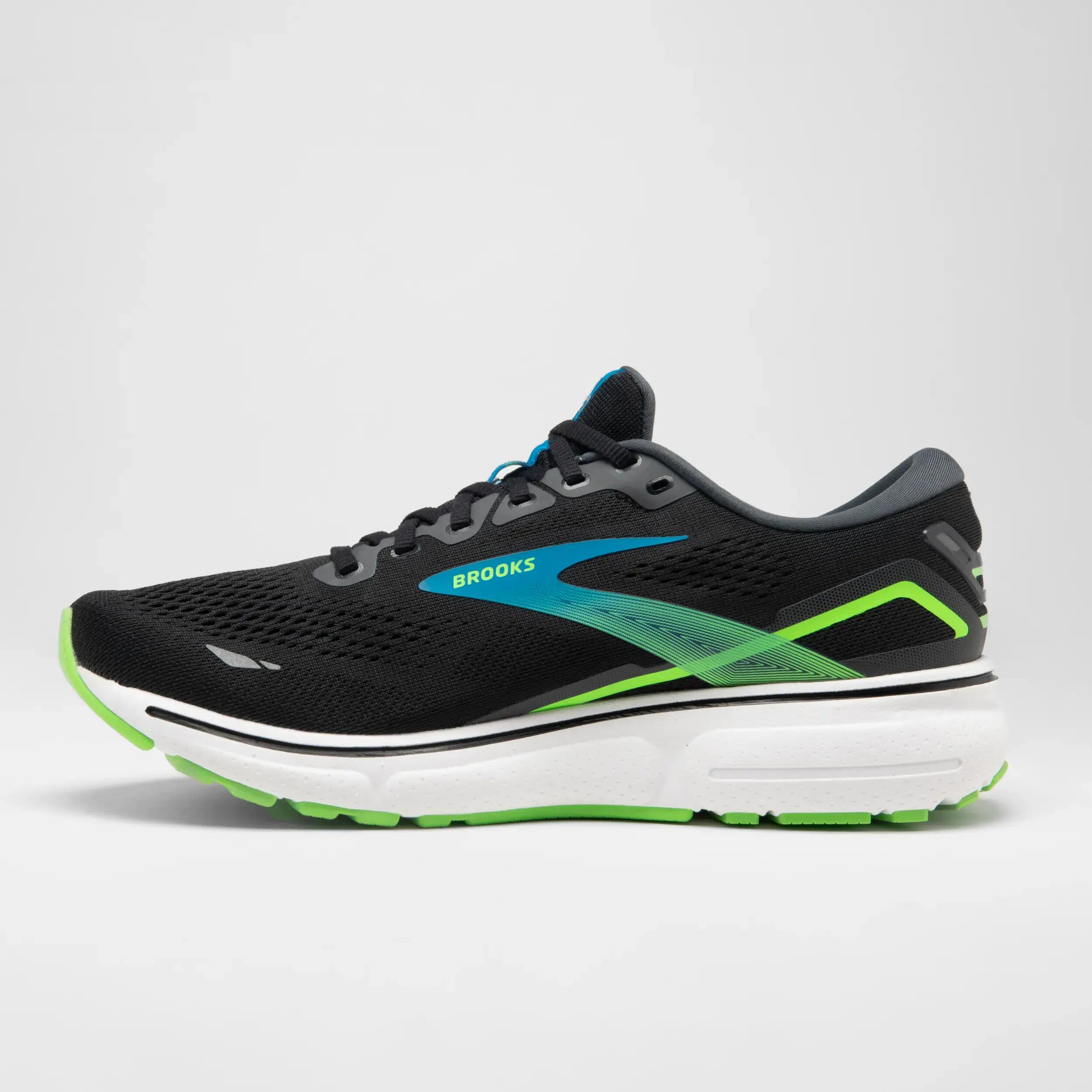 Men's Brooks Ghost 15 Running Shoes - black blue 3/7