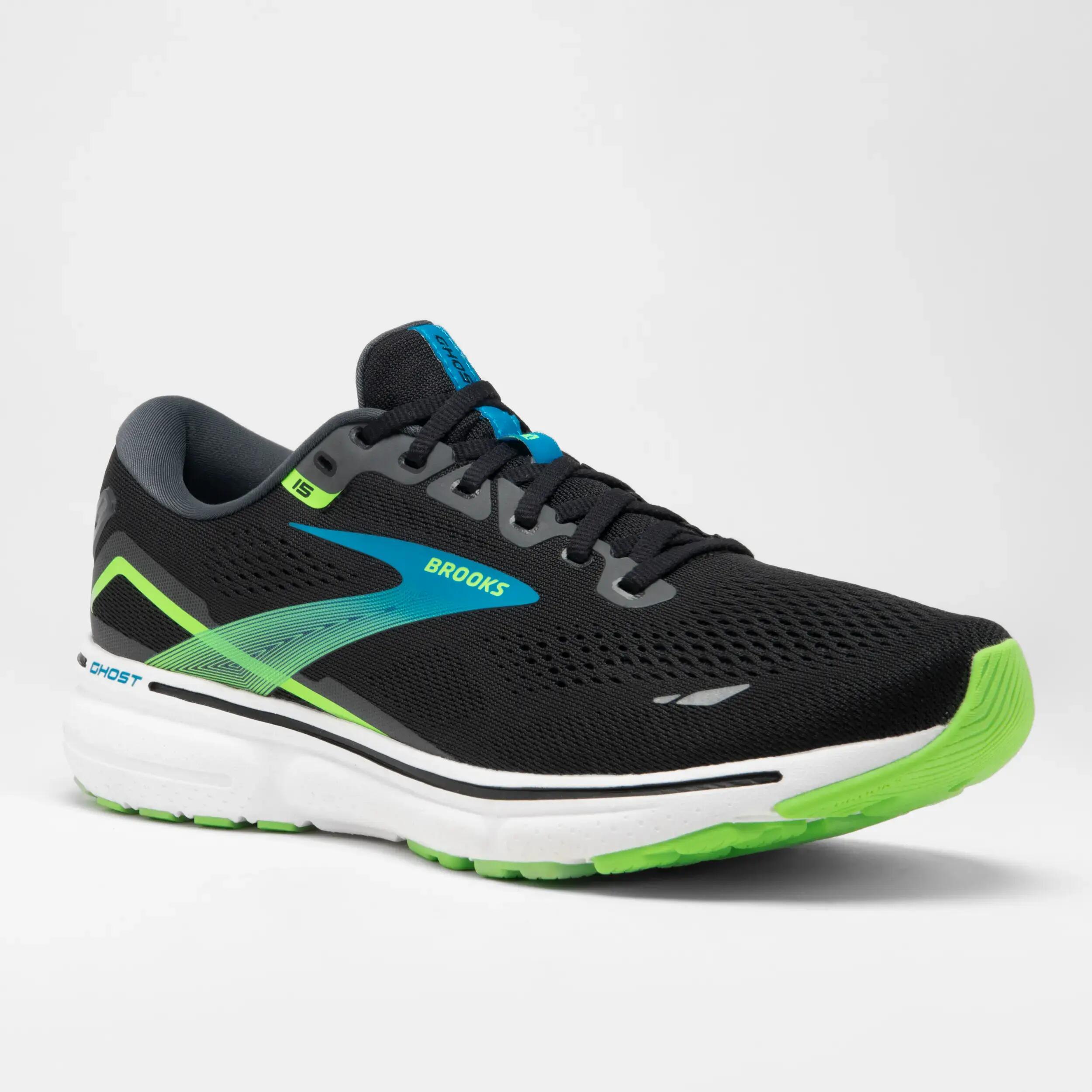 Men's Brooks Ghost 15 Running Shoes - black blue 2/7