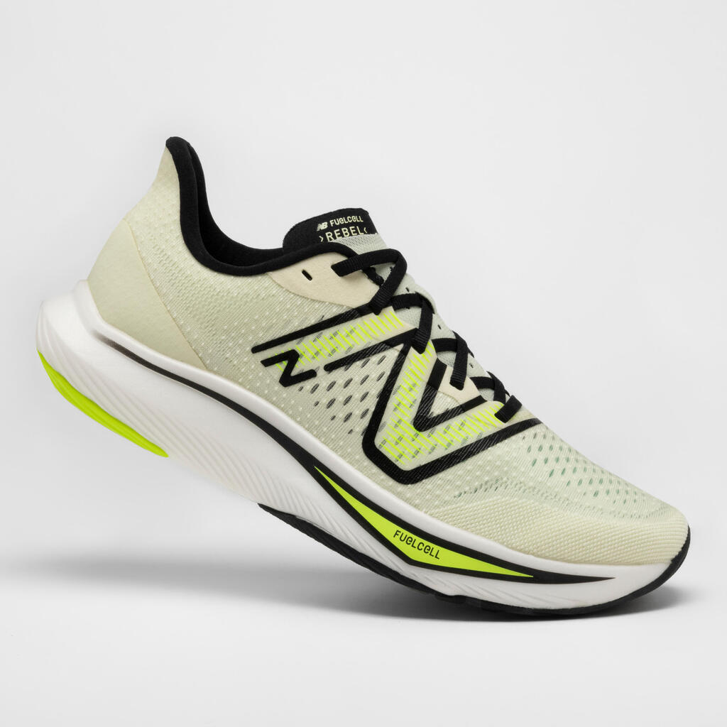 MEN'S NEW BALANCE REBEL V3 RUNNING SHOES - WHITE YELLOW