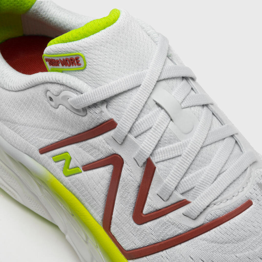 MEN'S NEW BALANCE MORE V4 RUNNING SHOES - WHITE YELLOW