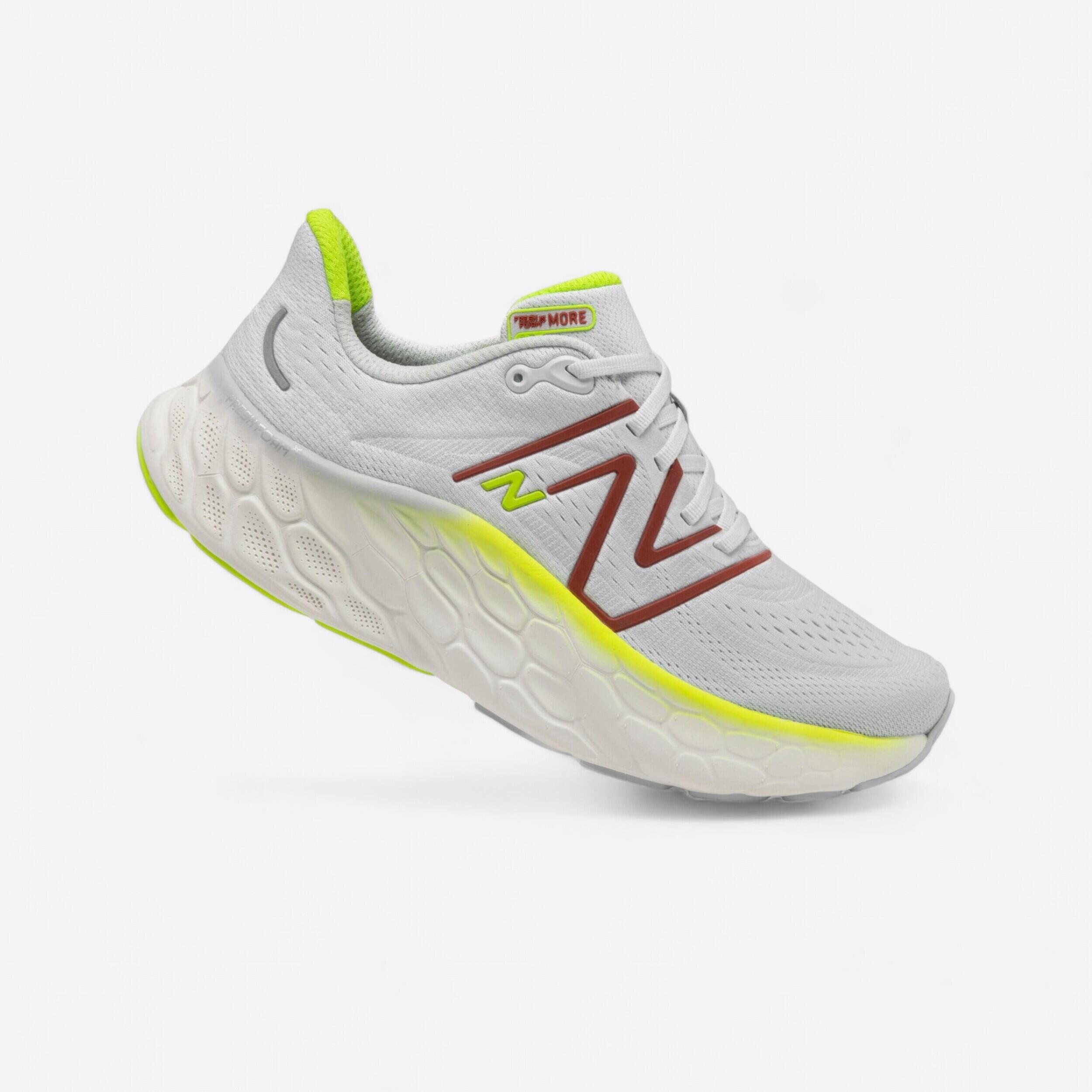 MEN'S NEW BALANCE MORE V4 RUNNING SHOES - WHITE YELLOW 1/7