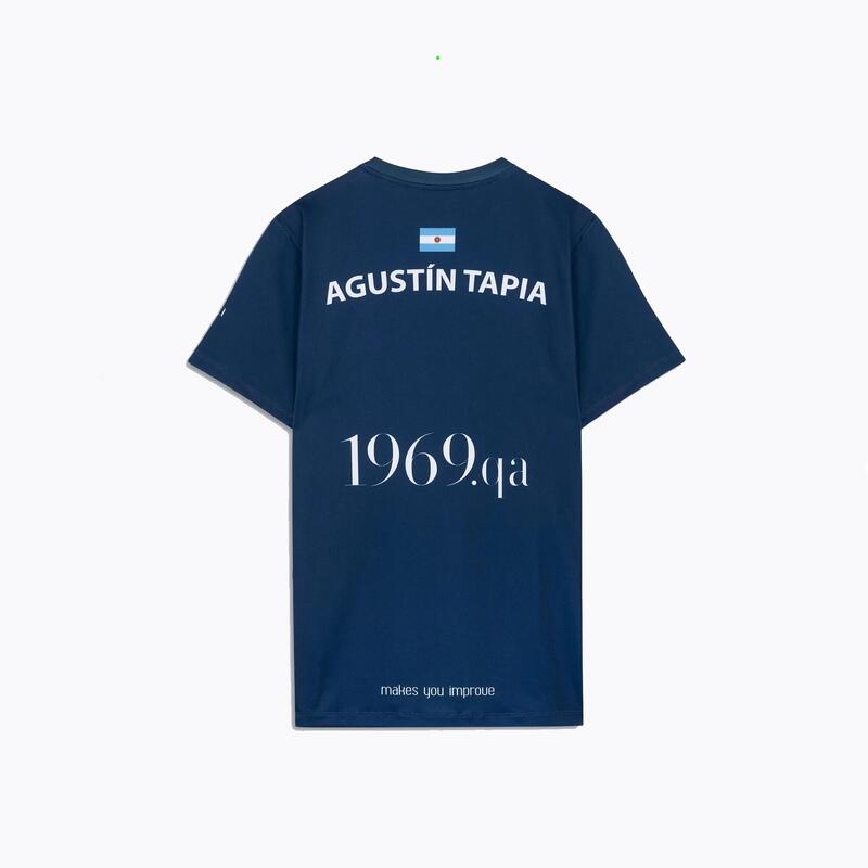 T-shirt padel manches courtes - NOX AT10 DARKBLUE AGUSTÍN TAPIA
