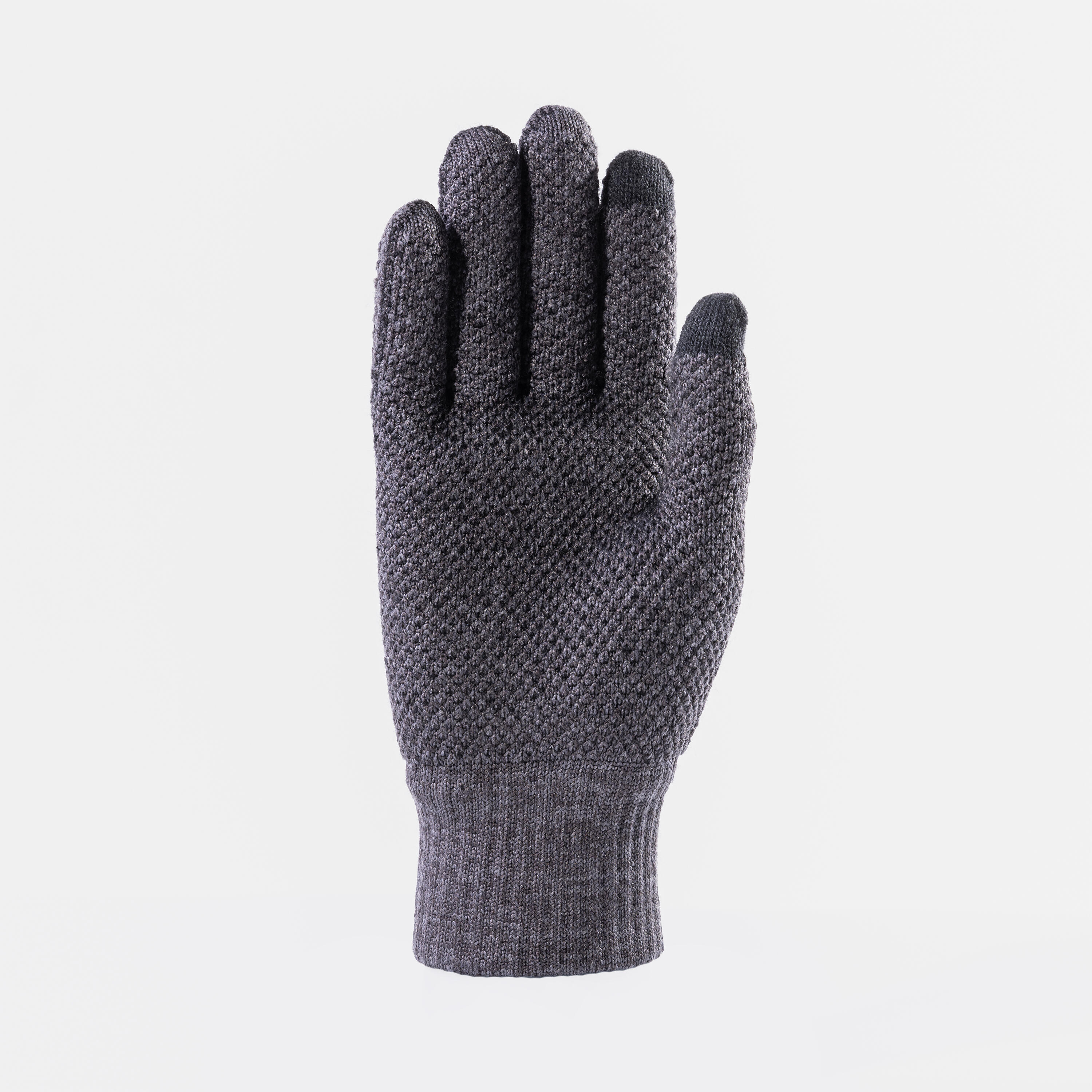 小物 Etavirp Non-Slip Logo Merino Wool Gloves TREKKING GLOVES TREK500 PINEAPPLE GLOVE GREY