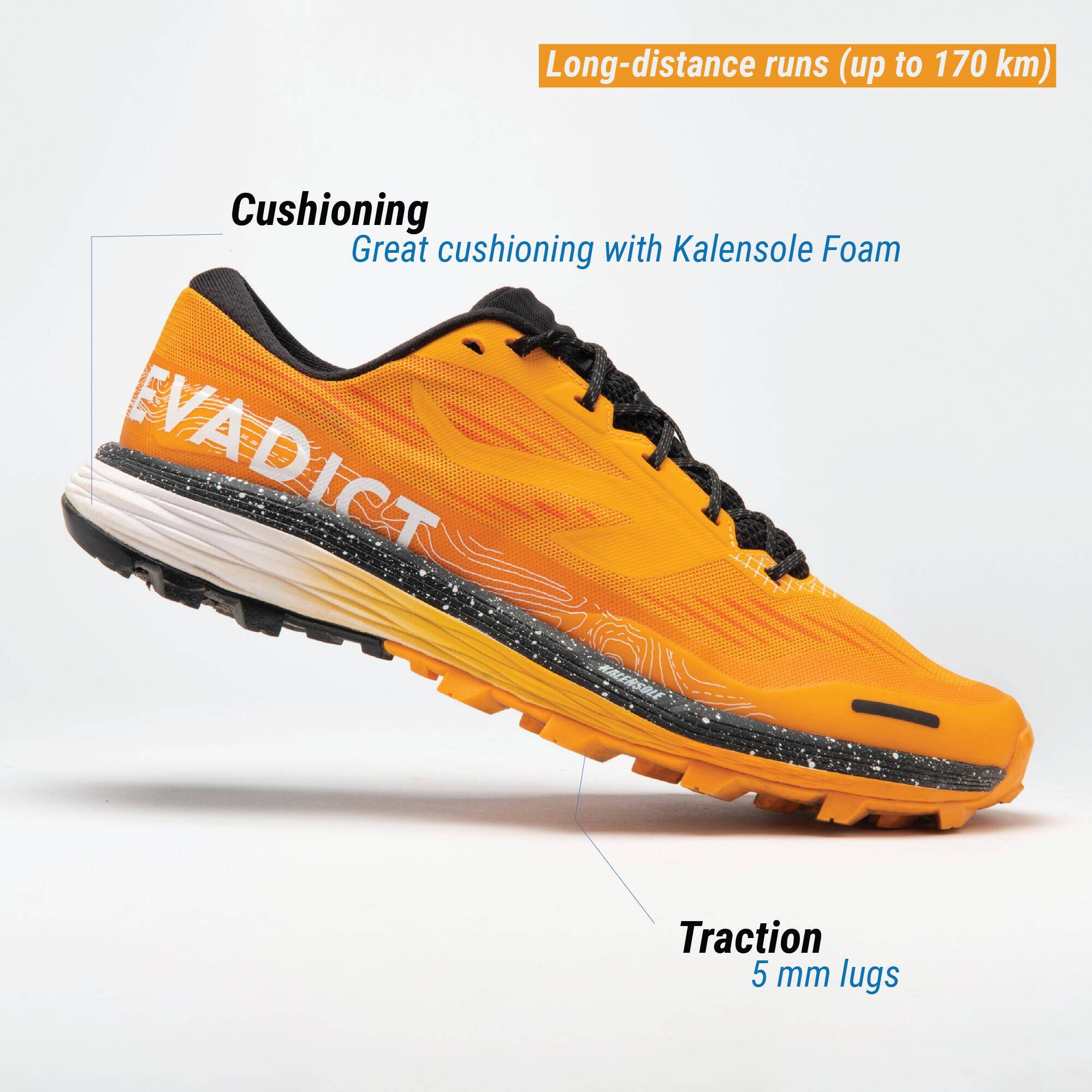 Men Ultra Trail Running Shoes - Orange/Black -  4