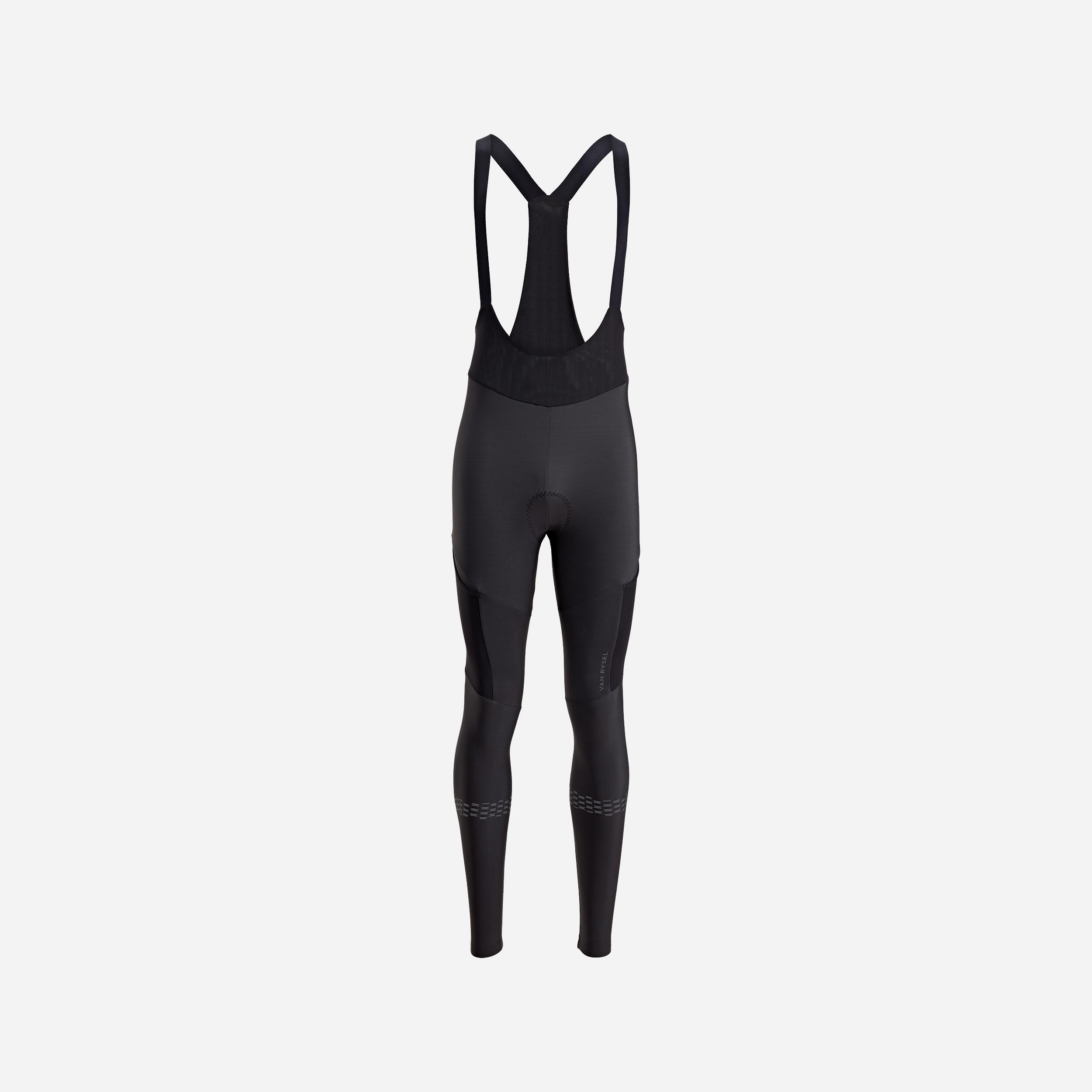 Women's Winter Road Cycling Bib Tights Racer - Black 1/3